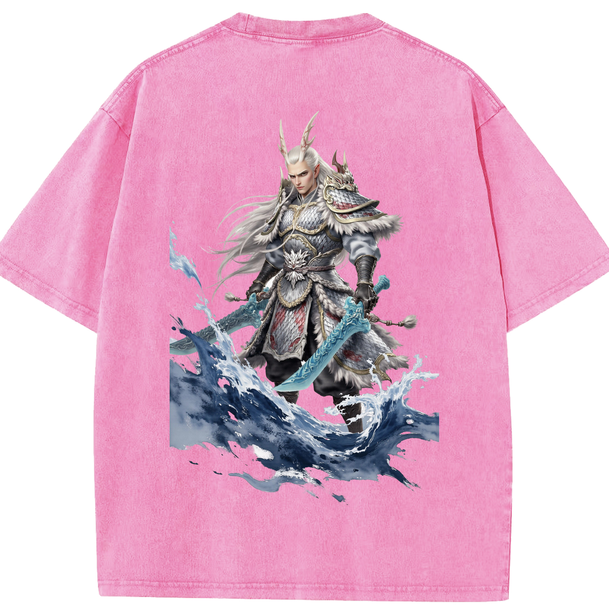 （画像用） Ne Zha 2 ナタ 魔童の大暴れ 綿100% ヴィンテージ風 半袖Tシャツ（背面プリント）